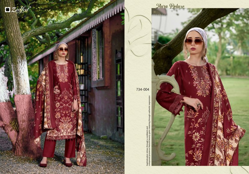 Shahinoor By Zulfat Pure Woollen Pashmina Dress Material 